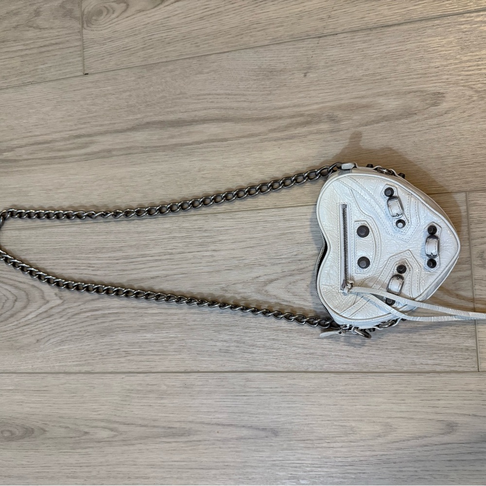 Balenciaga White Heart Crossbody Bag